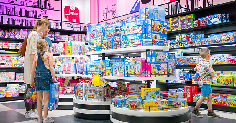 Shoppen in speelgoedshop